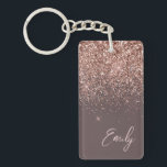 Terracotta Rose Gold Blush Pink Glitter Monogram Key Ring<br><div class="desc">Terracotta and Rose Gold - Blush Pink Sparkle Glitter Script Monogram Name Keychain. This makes the perfect sweet 16 birthday,  wedding,  bridal shower,  anniversary,  baby shower or bachelorette party gift for someone that loves glam luxury and chic styles.</div>