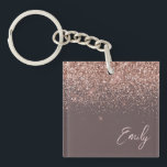 Terracotta Rose Gold Blush Pink Glitter Monogram Key Ring<br><div class="desc">Terracotta and Rose Gold Blush Pink Faux Foil Sparkle Glitter Script Monogram Name Keychain. This makes the perfect sweet 16 birthday,  wedding,  bridal shower,  anniversary,  baby shower or bachelorette party gift for someone that loves glam luxury and chic styles.</div>
