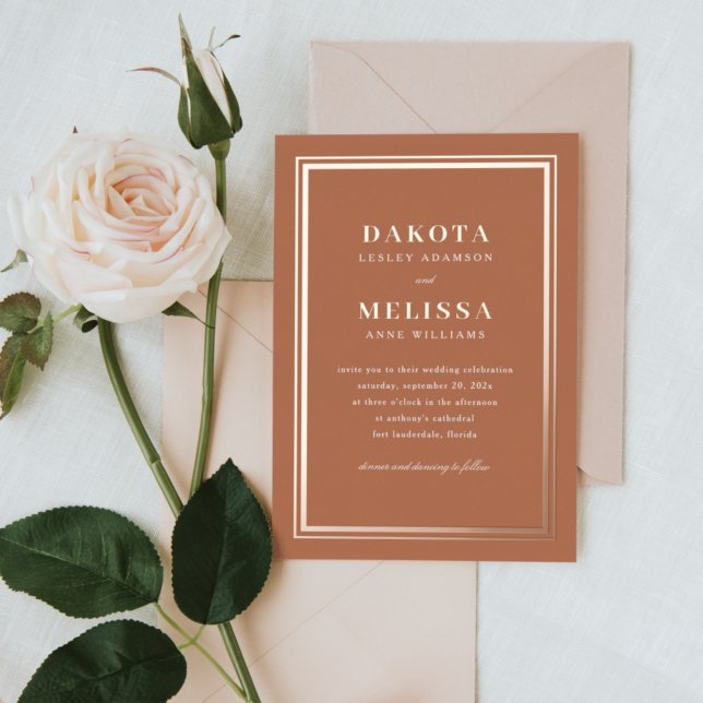 Terracotta & Rose Gold Modern Classy Photo Wedding (Creator Uploaded)