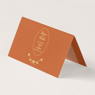 Terracotta Rose Wedding Enclosure Card Folded
