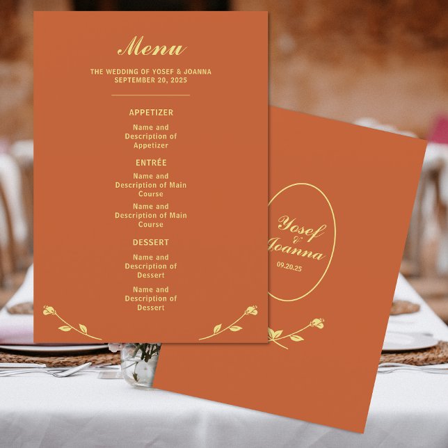 Terracotta Rose Wedding Menu (Creator Uploaded)