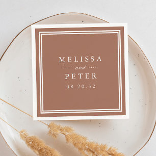 Terracotta Rust Classic Personalised Wedding Napkin