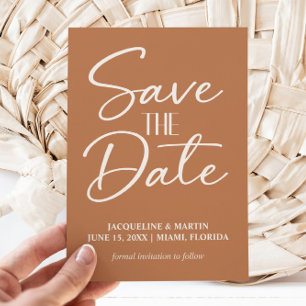 Terracotta Rust Copper Cream Boho Wedding  Save The Date