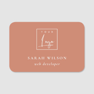 Terracotta Rust Custom Promotional Business Logo Name Tag