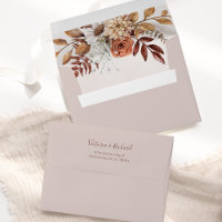 Terracotta Rust Flowers Boho Fall Foliage Wedding