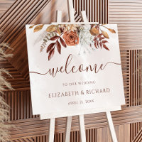 Terracotta Rust Flowers Boho Fall Wedding Welcome