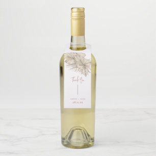 Terracotta Rust Modern Arch Palm Leaf Wedding Invi Bottle Tag