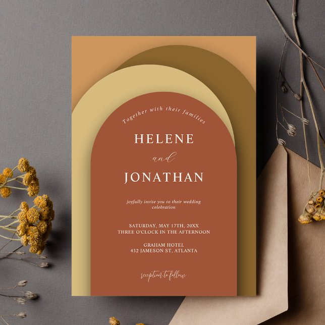 Terracotta Rust Modern Minimalist Elegant Wedding Invitation (Terracotta Rust Modern Minimalist Elegant Wedding Invitation)