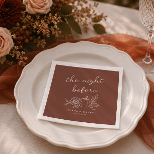 Terracotta Rust The Night Before Rehearsal Dinner Napkin