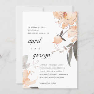 TERRACOTTA RUST WATERCOLOR FLORAL WEDDING INVITE