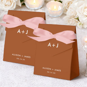 Terracotta Rust Wedding Guests Favour Box