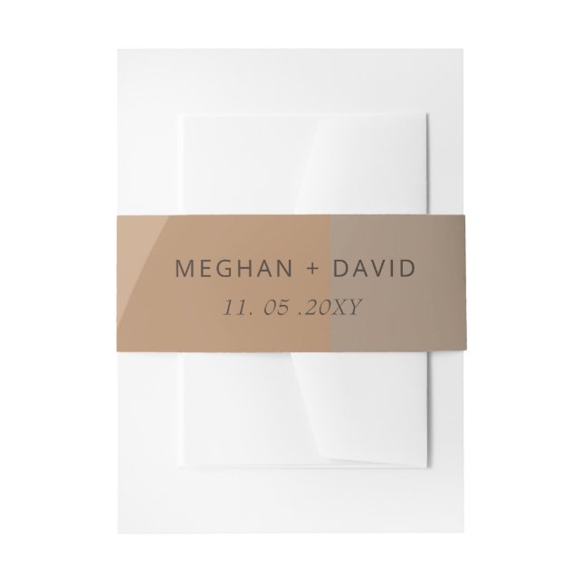 Terracotta Rustic Boho Arched Modern Wedding Invitation Belly Band (Front Example)