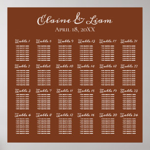 Terracotta Rustic Burnt Orange Wedding Seating Poster