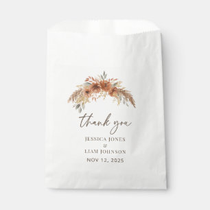 Terracotta Rustic Fall Floral Wedding Thank you  Favour Bag