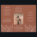 Terracotta Rustic Fall Wildflower Wedding Program<br><div class="desc">Guide your guests through your big day with this rustic terracotta floral wedding tri fold program. Featuring delicate fall wildflowers and a clean,  elegant layout. Perfect for an outdoor autumn ceremony or a barn wedding celebration.</div>