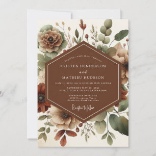 Terracotta Rustic Meadow Wedding Invitation