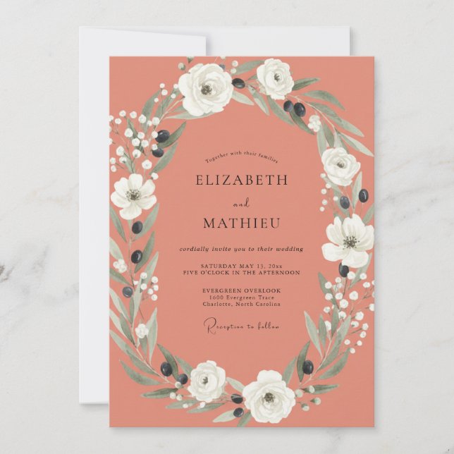 Terracotta Rustic Mediterranean Wedding Invitation (Front)