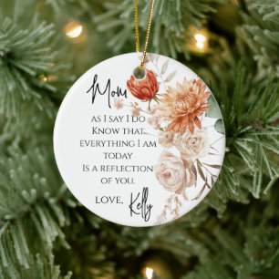 Terracotta Rustic Mother Of The Bride Gift Ceramic Ornament