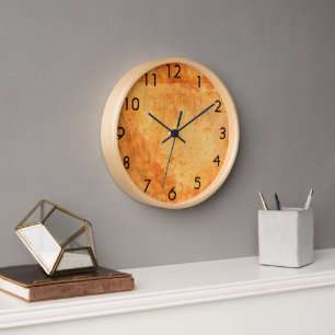 Terracotta rustic wall burnt orange clock
