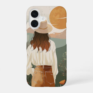 Terracotta Sage Boho Desert Valley Sunset iPhone 16 Case
