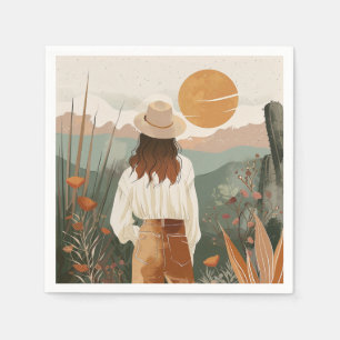 Terracotta Sage Boho Desert Valley Sunset Napkin