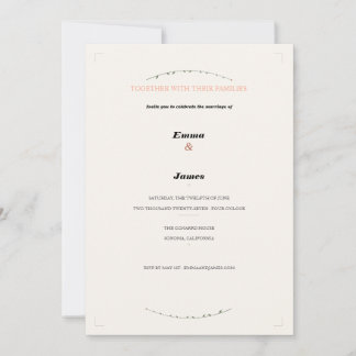 Terracotta Sage Botanical Wedding Invitation