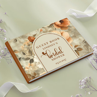 Terracotta Sage Floral Bridal Shower Guest Book
