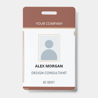 Terracotta Sand Editorial Employee ID Template Badge