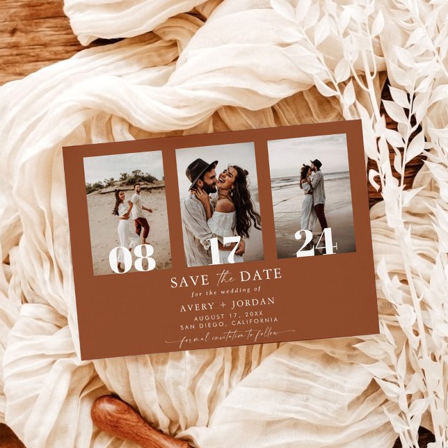 Terracotta Save the Date, Boho Photo Save the Date Invitation (Creator Uploaded)
