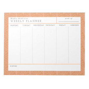 Terracotta Scallops Weekly Planner Notepad