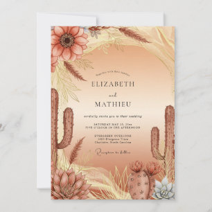 Terracotta Scenic Southwestern Wedding Invitation