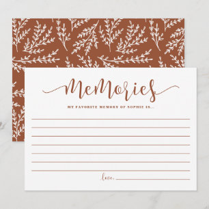 Terracotta Script Favourite Memory of the Bride Advice Card