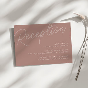 Terracotta   Script Watermark Wedding Reception Enclosure Card