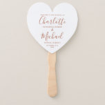 Terracotta Script Wedding Program Heart Hand Fan<br><div class="desc">This stylish wedding program can be personalized with your special wedding day information featuring chic modern typography. Designed by Thisisnotme©</div>