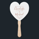 Terracotta Script Wedding Program Heart Hand Fan<br><div class="desc">This stylish wedding program can be personalized with your special wedding day information featuring chic modern typography. Designed by Thisisnotme©</div>