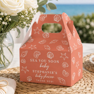 Terracotta Sea You Soon Beach Baby Shower Favour Box