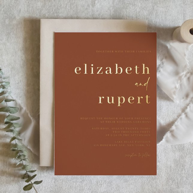 Terracotta Serif Script Minimalist Wedding (Creator Uploaded)