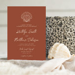 Terracotta Shell Beach Ocean Destination Wedding Invitation<br><div class="desc">Terracotta Modern Ivory Shell Beach Ocean Destination Wedding Invitation Card. Celebrate your special day with this elegant and beautiful wedding invitation card to beautify your special occasion. All the texts are pre-arranged for you to personalise easily and quickly with your own details. If you need further customisation or matching items,...</div>