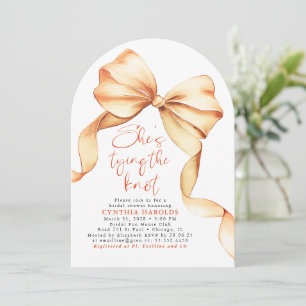 Terracotta Shes Tying the Knot Bridal Shower Photo Invitation