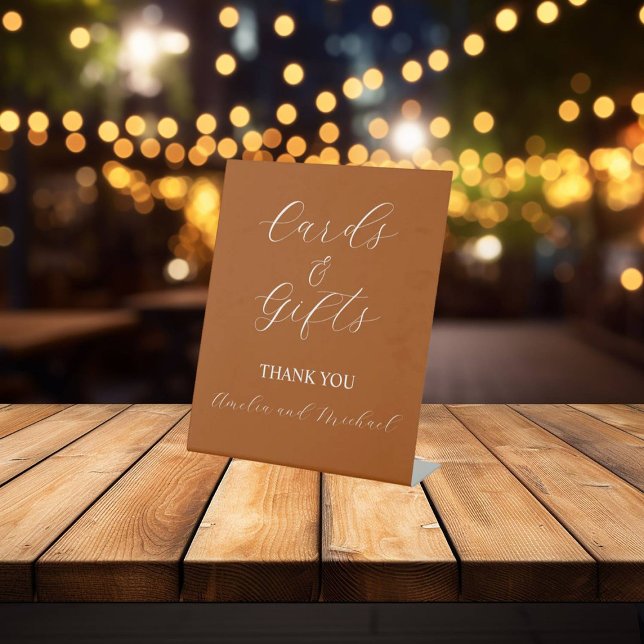 Terracotta Signature Script Cards and Gifts Pedestal Sign (Creator Uploaded)