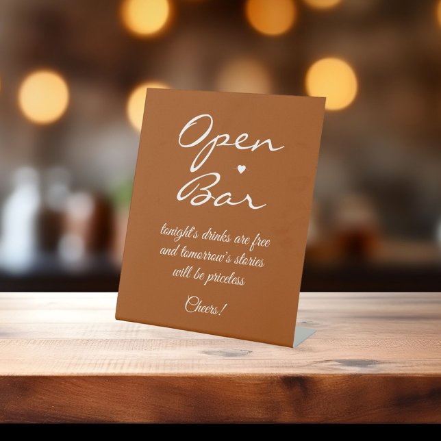 Terracotta Signature Script Open Bar Pedestal Sign (Creator Uploaded)