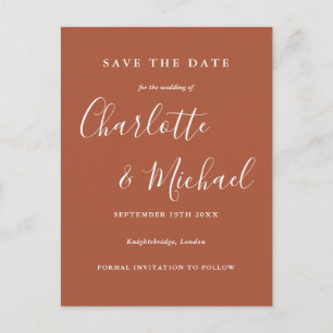 Terracotta Signature Wedding Save the Date Card