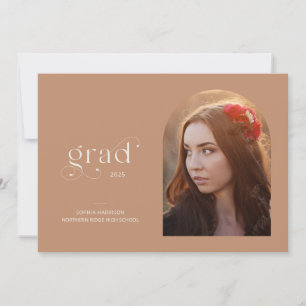 Terracotta Simple Arch Photo 2025 Graduation Party Invitation