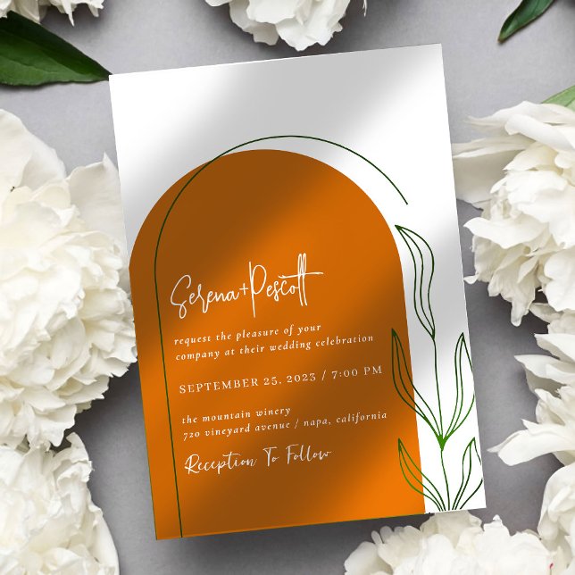 Terracotta + Simple Arch Wedding Invitation (Creator Uploaded)