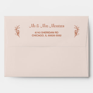 Terracotta Simple Boho Floral Wedding  Envelope