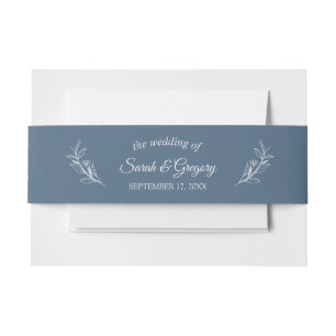 Terracotta Simple Boho Floral Wedding  Invitation Belly Band