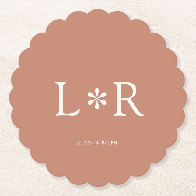 Terracotta | Simple Chic Couple Paper Coaster (Front)