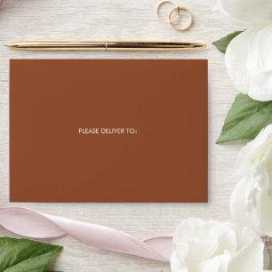 Terracotta simple elegant wedding envelope 