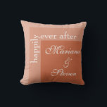 Terracotta Simple Modern Chic Script Wedding Cushion<br><div class="desc">Simple modern chic script wedding throw pillow suite for brides who are adorning their ceremonies in terracotta. All set on modern white font with initials on the side.</div>