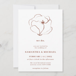 Terracotta Sketch Rustic Eucalyptus we do Invitation